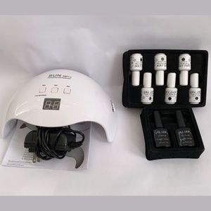 9 PC Gel Nail Home Manicure Kit UV Light + Polish